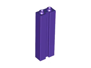 Dark Purple Brick, Modified 1 x 2 x 5 with Channel