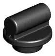 Black Plate, Round 1 x 1 with Bar Handle (Undetermined Type)