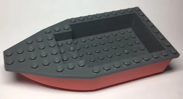 Red Boat, Hull Unitary 16 x 8 with Dark Bluish Gray Top (28533 / 28535)