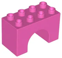 Dark Pink Duplo, Brick 2 x 4 x 2 Arch