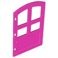 Dark Pink Duplo Door / Window Pane 1 x 4 x 4 with 4 Different Size Panes and Curved Top