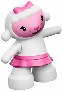 White Duplo Sheep, Lamb Standing with Pink Bow and Pink Tu-Tu (Lambie)