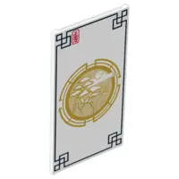 Trans-Clear Glass for Window 1 x 4 x 6 with Asian Style Black Border and Gold Mountain with Trees Pa