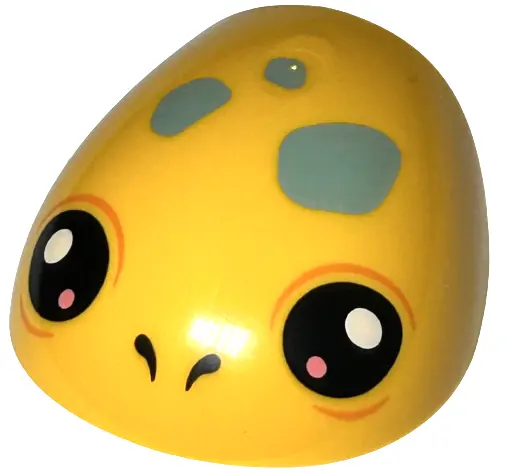 Bright Light Orange Large Figure Armor, Round, Smooth with Black Nostrils and Eyes with Coral and Wh