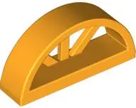 Bright Light Orange Window 1 x 4 x 1 2/3 with Spoked Rounded Top