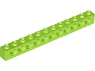 Lime Technic, Brick 1 x 12 with Holes
