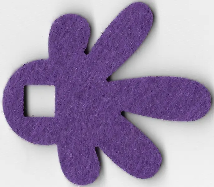 Dark Purple Felt Fabric 6 1/2 x 7 1/2 Leaf Thick with Square Hole