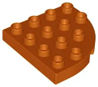 Dark Orange Duplo, Plate Round Corner 4 x 4