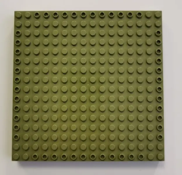Olive Green Technic, Brick 16 x 16 x 1 1/3 with Holes