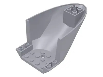 Light Bluish Gray Aircraft Fuselage Aft Section Curved Bottom 6 x 10