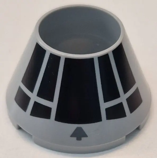 Light Bluish Gray Cone 4 x 4 x 2 Hollow No Studs with Black SW Millennium Falcon Cockpit Pattern