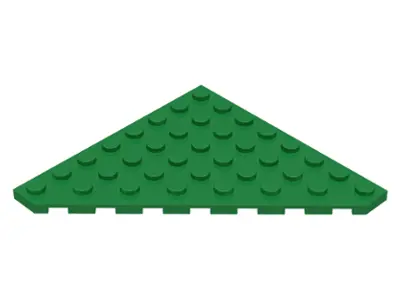 Green Wedge, Plate 8 x 8 Cut Corner