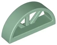 Sand Green Window 1 x 4 x 1 2/3 with Spoked Rounded Top