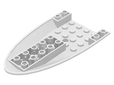 White Aircraft Fuselage Forward Bottom Curved 6 x 10 with 3 Holes