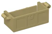 Tan Container, Treasure Chest Bottom with Slots in Back