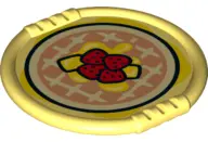 Bright Light Yellow Duplo Utensil Disk with Pie Pattern