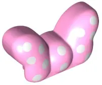 Bright Pink Duplo Figure Head Human Accessories Large Bow with White Polka Dots Pattern