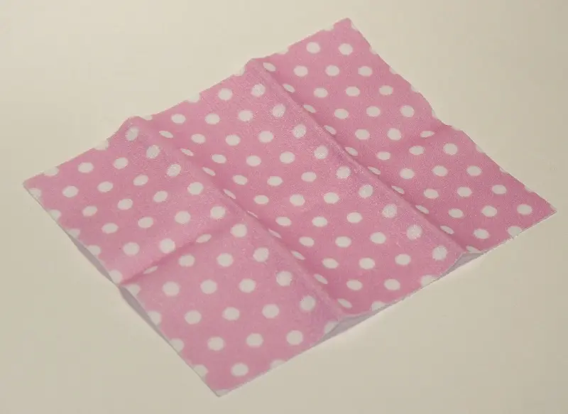 Bright Pink Duplo, Cloth Blanket 8 x 10 cm with White Polka Dots Pattern