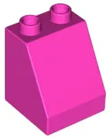 Dark Pink Duplo, Brick 2 x 2 x 2 Slope 54