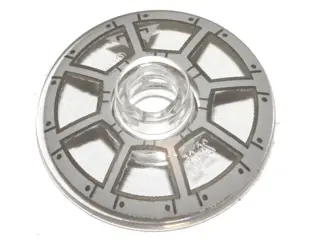 Trans-Clear Dish 2 x 2 Inverted (Radar) with Dark Bluish Gray and Light Bluish Gray Radial Cockpit W