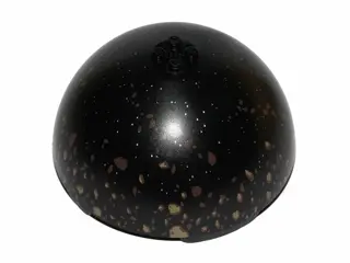 Black Cylinder Hemisphere 11 x 11, Studs on Top with Dark Brown and Dark Tan Asteroid Field Pattern