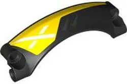 Black Technic, Panel Car Mudguard Arched #42 9 x 2 x 3 Rounded Top with Dark Silver Air Vents and Wh