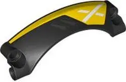 Black Technic, Panel Car Mudguard Arched #42 9 x 2 x 3 Rounded Top with Dark Silver Air Vents and Wh
