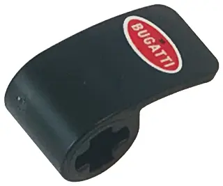 Black Technic, Panel Curved 2 x 1 x 1 with Red and White Oval Bugatti Logo Pattern