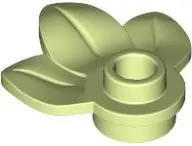 Green Plant Plate, Round 1 x 1 with 3 Layered Leaves