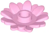 Pink Plant Flower 2 x 2 Round with 16 Petals (Sunflower) with Open Stud