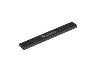 Black Tile 1 x 8 with 'Sydney' Pattern