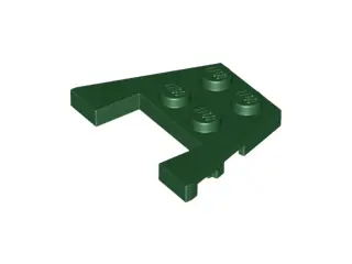 Dark Green Wedge, Plate 3 x 4 with Stud Notches