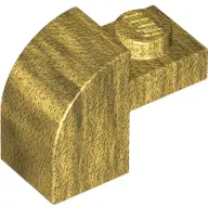 Pearl Gold Slope, Curved 2 x 1 x 1 1/3 with Recessed Stud
