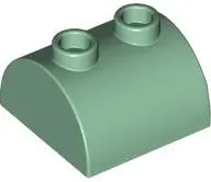 Sand Green Slope, Curved 2 x 2 Double with 2 Hollow Studs