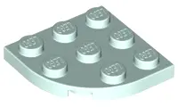 Light Aqua Plate, Round Corner 3 x 3