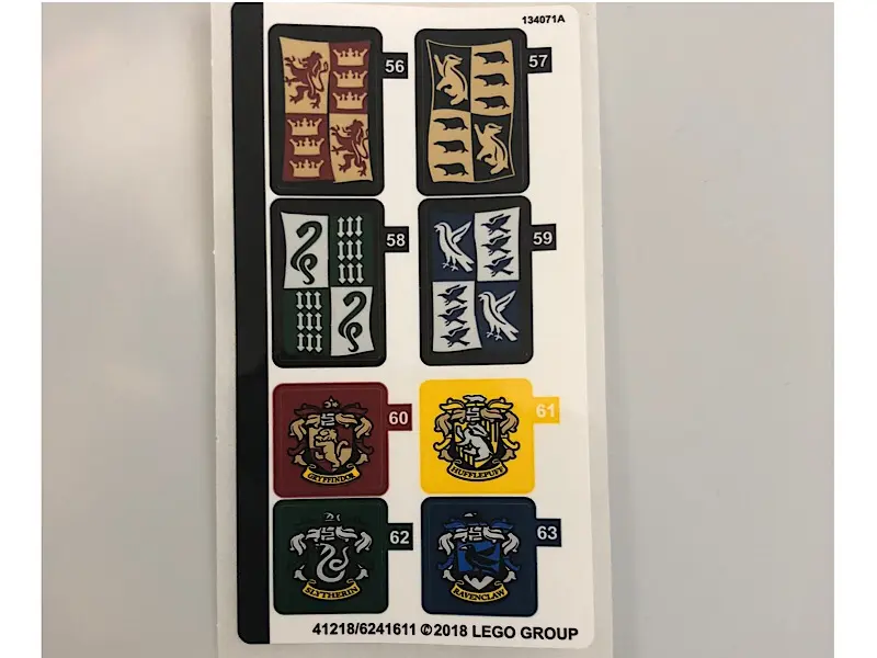 Sticker Sheet for Set 71043, Sheet 4 - (41218/6241611)