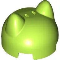 Lime Brick, Round 2 x 2 x 1 1/3 Dome Top with Cat Ears