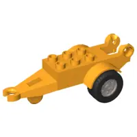 Bright Light Orange Duplo Trailer with Frame, 2 x 3 Studs and Hinge