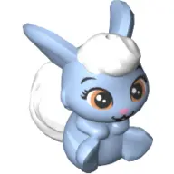 Bright Light Blue Bunny / Rabbit, Whisker Haven Tales, Snow White's Bunny with White Bangs and Tail,