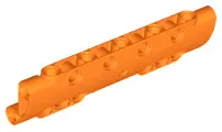 Orange Technic, Panel Curved 11 x 3 with 10 Pin Holes through Panel Surface