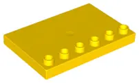Yellow Duplo Tile, Modified 4 x 6 with Studs on Edge