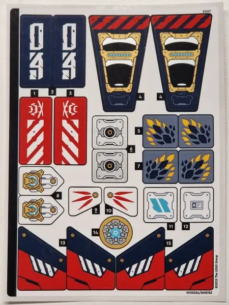 Sticker Sheet for Set 71834 - (10110234/6518783)