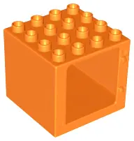 Orange Duplo Door / Window Frame 4 x 4 x 3 Thin Top