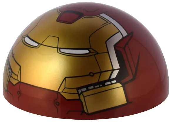 Dark Red Windscreen 10 x 10 x 4 Canopy Dome Half Sphere with Dual 2 Fingers with Gold Armor Hulkbust