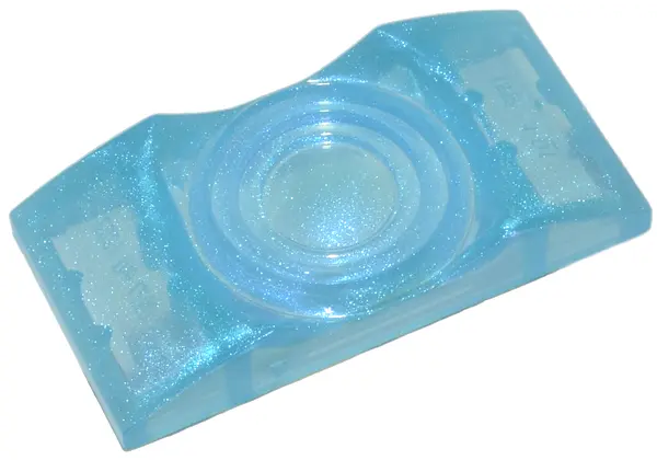Satin Trans-Light Blue Electric, Light Slope Curved 4 x 2 x 2/3 Double with Fresnel Lens