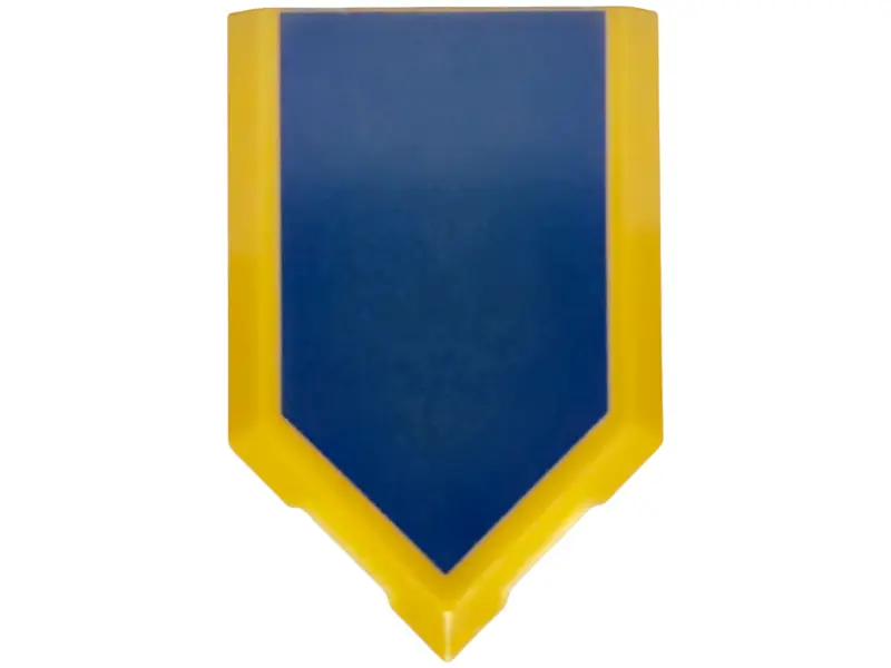 Gold Tile, Modified 2 x 3 Pentagonal with Dark Blue Surface Pattern