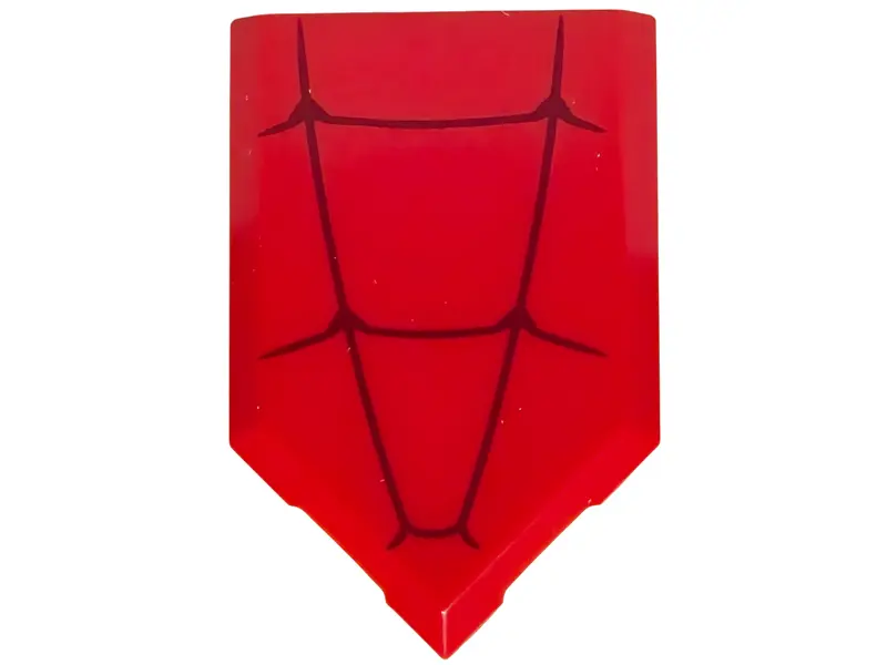 Tile, Modified 2 x 3 Pentagonal with Dark Red Spider Web Pattern