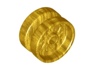 Pearl Gold Wheel 18mm D. x 12mm with Axle Hole and Stud, Solid Brake Rotor Lines