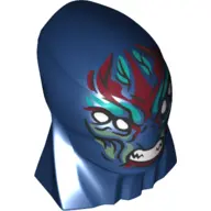 Dark Blue Large Figure Head Modified with Elongated Skull and Thick Neck with 4 White Eyes, Dark Red