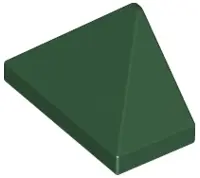 Dark Green Slope 45 2 x 1 Triple with Bottom Stud Holder